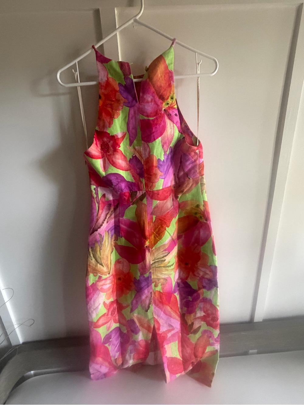 FARM Rio Floral Midi Dress in Pink, Green, Orange, Purple size medium